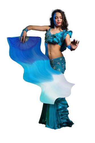 FIESTAS GUIRCA | Riesen Fächer Blau und Weiß (60x140 cm) - Dekorationszubehör für Asien Themenpartys und Feiern - Ideal für Erwachsene Frauen - Blau und Weiß von FIESTAS GUIRCA