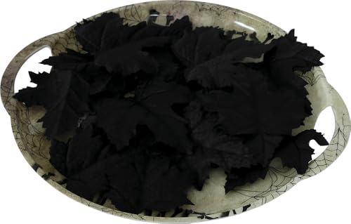 FIESTAS GUIRCA | Schwarze Kürbisblätter (9-10 cm) - Halloween Dekoration und Gruselfeste - Gruseliges Zubehör für Feiern und Events - Für dunkle Umgebungen und Horror-Szenarien von FIESTAS GUIRCA