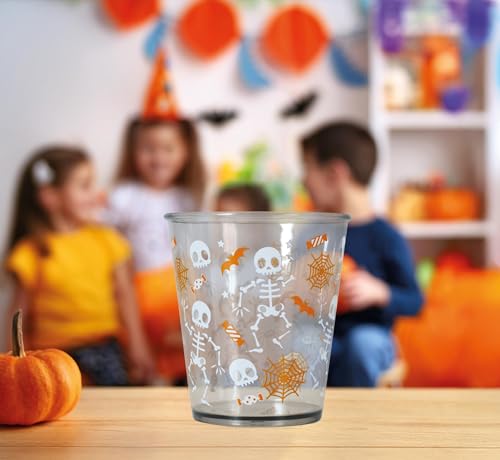 FIESTAS GUIRCA | Schwarzer Skelett Becher (10 cm) - Tischdekoration für Clownpartys und Halloween - Ideal für Feiern und Events - Schwarzes Plastik von FIESTAS GUIRCA