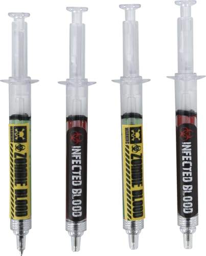FIESTAS GUIRCA | Set 12 Halloween Spritze Kugelschreiber Infected Blood - Zubehör für Halloween und Mottopartys - Halloween Kulis ideal als Halloween Mitgebsel für Süßes oder Sauerers von FIESTAS GUIRCA