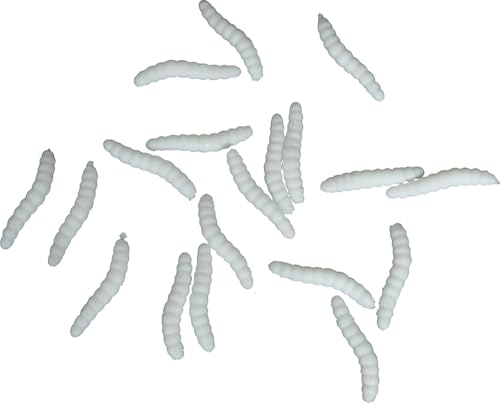 FIESTAS GUIRCA | Spiel mit 20 elastischen Würmern (4 cm) - Halloween Dekoration für Tier- und Insektenpartys - Ideal für gruselige Feiern und Events - Weiß von FIESTAS GUIRCA