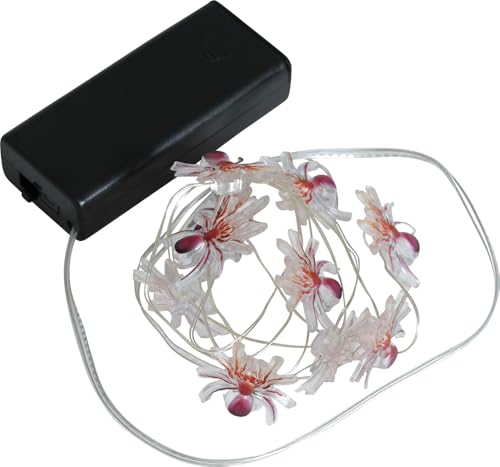 FIESTAS GUIRCA | Spinnen Lichterkette mit 10 LEDs (Batterien, 120 cm) - Halloween und Themenparty Dekoration - Ideal für Beleuchtung und gruselige Atmosphären - Orange von FIESTAS GUIRCA
