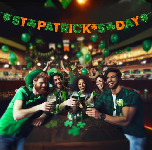 FIESTAS GUIRCA | St. Patrick Girlande (300 cm) - Partydekoration für Feiern und Events - Ideal für St. Patrick's Day und andere Anlässe - Grün und Orange von FIESTAS GUIRCA