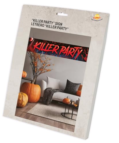 FIESTAS GUIRCA | Stoffbanner Killer Party (290x50 cm) - Dekoration für gruselige Halloween-Partys - Ideal für Kostümpartys - Schwarz von FIESTAS GUIRCA
