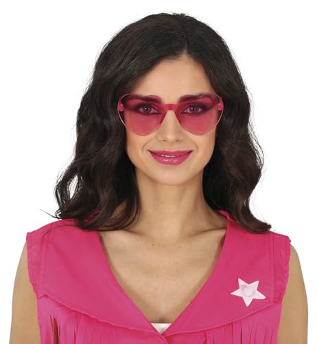 FIESTAS GUIRCA | Transparente rosa Herzbrille - Hippie Kostümzubehör für Partys und Feiern - Ideal für Erwachsene Unisex zu Karneval und Halloween - Rosa von FIESTAS GUIRCA