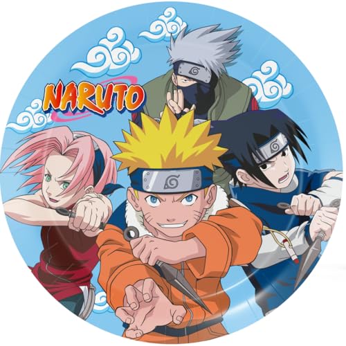 FIESTORA, Naruto Pappteller, Motto-Geburtstagsteller, Einweg und stabil, ideal für Partys, Set mit 8 Tellern, 23 cm FIESTORA, Naruto Pappteller, Motto-Geburtstagsteller, Einweg und stabil, ideal für Partys, Set mit 8 Tellern, 23 cm von FIESTORA
