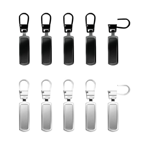 FIHODONE 10 Stück Reißverschluss Zipper Schwarz und Silbrig, Anhänger Mit Box für Jacken, Rucksäcke, Stiefel FIHODONE 10 Stück Reißverschluss Zipper Schwarz und Silbrig, Anhänger Mit Box für Jacken, Rucksäcke, Stiefel von FIHODONE
