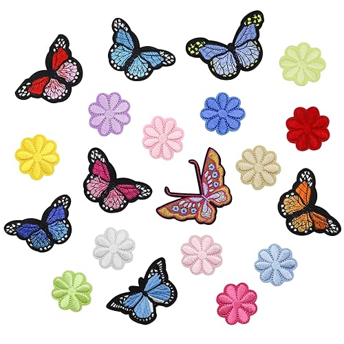 FIHODONE 20 Stück Patches zum Aufbügeln, Blumen Flicken zum Aufbügeln Kinder, Schmetterling Aufnäher Erwachsene Bügelflicken, Hübsch Bügelbilder für Textilien,Aufnäher Patches Selbst Gestalten FIHODONE 20 Stück Patches zum Aufbügeln, Blumen Flicken zum Aufbügeln Kinder, Schmetterling Aufnäher Erwachsene Bügelflicken, Hübsch Bügelbilder für Textilien,Aufnäher Patches Selbst Gestalten von FIHODONE