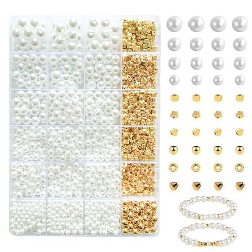 FIHODONE 2200 Stück Perlen für Armbänder Selber Machen, Perlen Set Beads Weiß, Perlen zum Auffädeln, Perlenset für Armbänder, Schmuck Selber Machen Set für Weihnachten, Partys, Ostern FIHODONE 2200 Stück Perlen für Armbänder Selber Machen, Perlen Set Beads Weiß, Perlen zum Auffädeln, Perlenset für Armbänder, Schmuck Selber Machen Set für Weihnachten, Partys, Ostern von FIHODONE