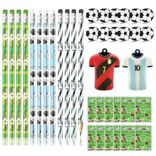 FIHODONE Fussball Mitgebsel Jungen, 12 Radiergummi Stift Graphit Bleikern mit 12 Fußball Radiergummi, Fußball Stift mit 2 Fußball Thema Pencil Sharpener, Fussball Geschenke mit 12 Flipperspiel Set FIHODONE Fussball Mitgebsel Jungen, 12 Radiergummi Stift Graphit Bleikern mit 12 Fußball Radiergummi, Fußball Stift mit 2 Fußball Thema Pencil Sharpener, Fussball Geschenke mit 12 Flipperspiel Set von FIHODONE