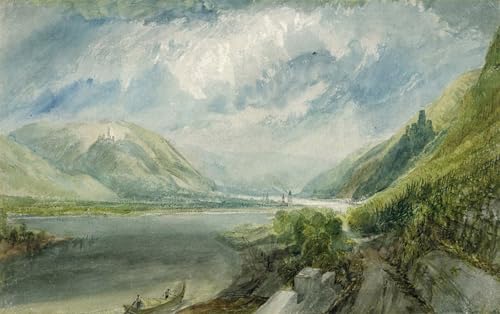 FIKAGXQGT Wandkunst Dekorative Leinwand Wand Kunst Leinwand Poster Kreuzung der Lahn von Gouache und Wc von Mallord William Turner Bilder Moderne für Wohnzimmer-Dekor 60x90cm von FIKAGXQGT