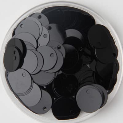 Neue PVC Flache Runde Lose Pailletten Pailletten Nähen Handwerk DIY Zubehör für Kleidungsstück Pailletten-Solid Black,10mm 10g 300pcs von FIKROO