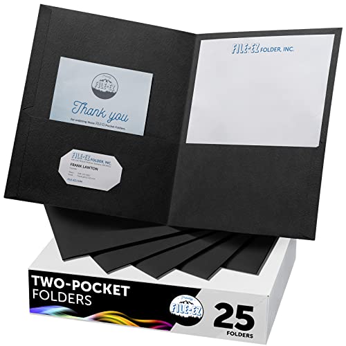 FILE-EZ Zwei-Pocket-Ordner, schwarz, 25 Stück, strukturiertes Papier, Briefgröße (EZ-32505) FILE-EZ Zwei-Pocket-Ordner, schwarz, 25 Stück, strukturiertes Papier, Briefgröße (EZ-32505) von FILE-EZ