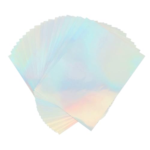 FILFEEL Aufkleberpapier, Holographische Aufkleber Holographische Laminatblätter Inkjet -Laserdrucker Holographic Stick Adhäsive Papier 22 Blätter Ausdrucksfähiger Holographischer Aufkleberpapier für von FILFEEL