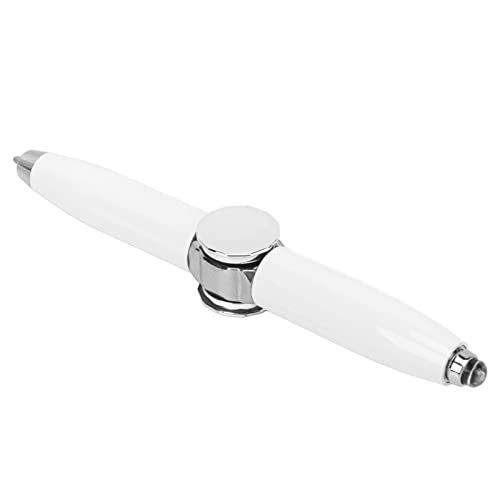 FILFEEL Stift mit LED-Licht, leuchtender Gyro Kugelschreiber mit Fingerspitze, rotierender Finger Schreibstift zum Stressabbau (10,5 x 1,5 cm) – sanft rotierend (WHITE) von FILFEEL
