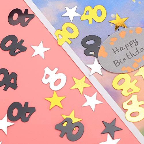 Geburtstagsparty-Zubehör, Konfetti, Elegante Tischdekoration für Kleidung, DIY, Schwarz, Gold, Silber, PVC, 600 Stück Konfetti + 12 Stück Papierkarten für Alle Altersgruppen (600 Geburtstagsparty-Zubehör, Konfetti, Elegante Tischdekoration für Kleidung, DIY, Schwarz, Gold, Silber, PVC, 600 Stück Konfetti + 12 Stück Papierkarten für Alle Altersgruppen (600 von FILFEEL