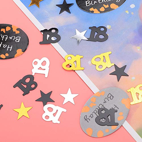 Geburtstagsparty-Zubehör, Konfetti, Elegante Tischdekoration für Kleidung, DIY, Schwarz, Gold, Silber, PVC, 600 Stück Konfetti + 12 Stück Papierkarten für Alle Altersgruppen (600 Geburtstagsparty-Zubehör, Konfetti, Elegante Tischdekoration für Kleidung, DIY, Schwarz, Gold, Silber, PVC, 600 Stück Konfetti + 12 Stück Papierkarten für Alle Altersgruppen (600 von FILFEEL