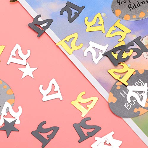 Geburtstagsparty-Zubehör, Konfetti, Elegante Tischdekoration für Kleidung, DIY, Schwarz, Gold, Silber, PVC, 600 Stück Konfetti + 12 Stück Papierkarten für Alle Altersgruppen (600 Geburtstagsparty-Zubehör, Konfetti, Elegante Tischdekoration für Kleidung, DIY, Schwarz, Gold, Silber, PVC, 600 Stück Konfetti + 12 Stück Papierkarten für Alle Altersgruppen (600 von FILFEEL