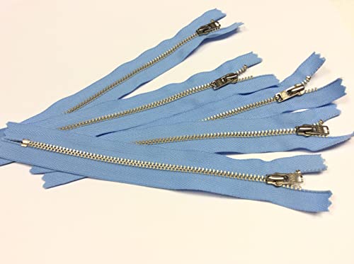 5 Stück Metall Reißverschlüsse 18cm 5mm für DIY Hosen und Nähen CELESTE UND SILBER 5 Stück Metall Reißverschlüsse 18cm 5mm für DIY Hosen und Nähen CELESTE UND SILBER von FILMODA