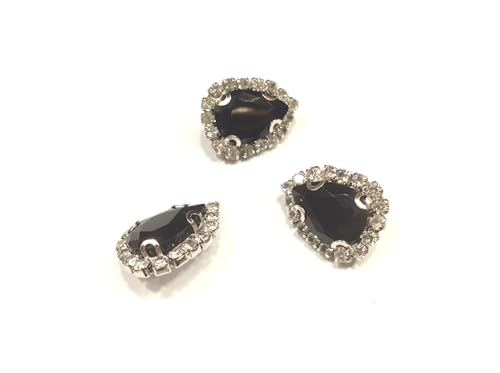 Dekoknopf mit Stein Strass 2 cm edel (schwarz) von FILMODA