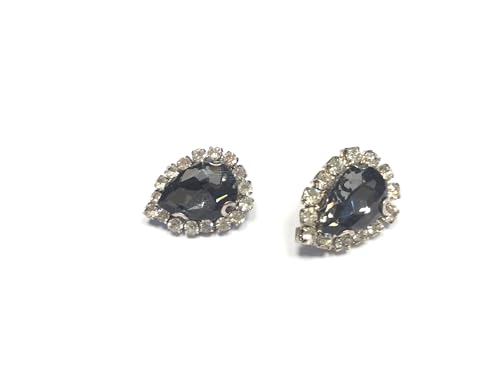 Dekoknopf mit Stein und Strass 2 cm elegant (grau) von FILMODA