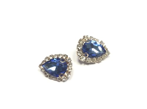 Dekoknopf mit Stein und Strass 2 cm elegant (hellblau) von FILMODA