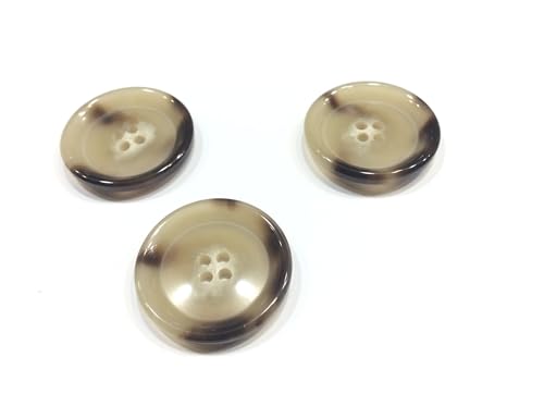Knöpfe in Marmoroptik, natürliches Design, 4 Löcher, verschiedene Größen, Beige und Braun (Beige, 22 mm) von FILMODA