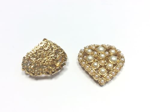 Vintage Dekoknopf Herz mit Perlen, Gold, 4 cm Vintage Dekoknopf Herz mit Perlen, Gold, 4 cm von FILMODA