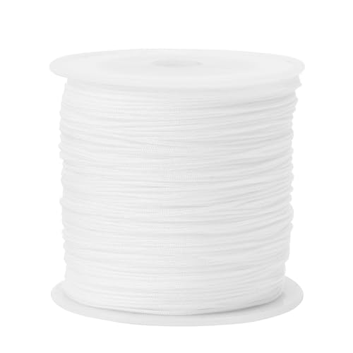FILOEEX Gummiband für Armbänder,0.8mm x 100m Bunte Elastische Faden,Schmuckherstellung Schnur Perlen,Armband Schnur für Armband,Schmuck,Halskette,Basteln,Geflochtenes Haargummi (Weiss) von FILOEEX