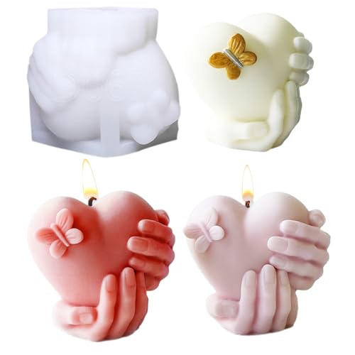 FILOEEX Kerzenformen Silikon,3D Herz Kerzenformen Silikon,DIY Epoxidharz Formen Herz,Silikonformen Gießformen Kerzen für DIY Aromatherapie-Kerzen,Seife,Hochzeit,Dekoration (Herz a) von FILOEEX