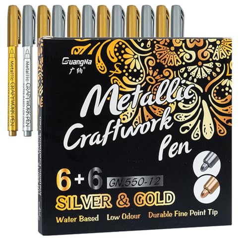 FILOEEX Silber Acrylstifte Schwarz Weiß,12 Metallic Acrylstifte Wasserfest,Wasserfest Acrylfarben Stifte für schwarzes Papier,Steinmalerei, gästebuch,Kartenherstellung,Scrapbooking,Handwerk (MIX B) FILOEEX Silber Acrylstifte Schwarz Weiß,12 Metallic Acrylstifte Wasserfest,Wasserfest Acrylfarben Stifte für schwarzes Papier,Steinmalerei, gästebuch,Kartenherstellung,Scrapbooking,Handwerk (MIX B) von FILOEEX