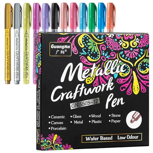 FILOEEX Silber Acrylstifte Schwarz Weiß,12 Metallic Acrylstifte Wasserfest,Wasserfest Acrylfarben Stifte für schwarzes Papier,Steinmalerei, gästebuch,Kartenherstellung,Scrapbooking,Handwerk (MIX A) FILOEEX Silber Acrylstifte Schwarz Weiß,12 Metallic Acrylstifte Wasserfest,Wasserfest Acrylfarben Stifte für schwarzes Papier,Steinmalerei, gästebuch,Kartenherstellung,Scrapbooking,Handwerk (MIX A) von FILOEEX
