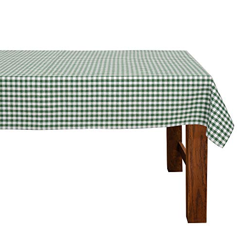 FILU Tischdecke 130 x 160 cm Dunkelgrün/Weiß kariert (Farbe und Größe wählbar) - hochwertig gefertigtes Tischtuch aus 100% Baumwolle von FILU