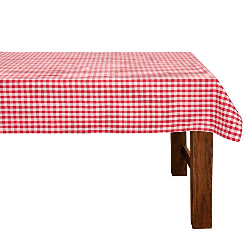 FILU Tischdecke 130 x 220 cm Rot/Weiß kariert (Farbe und Größe wählbar) - hochwertig gefertigtes Tischtuch aus 100% Baumwolle von FILU