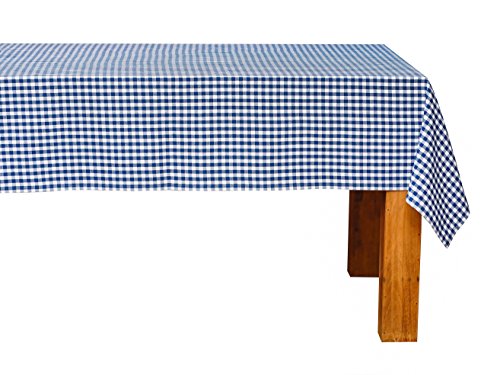 FILU Tischdecke 140 x 180 cm Blau/Weiß kariert (Farbe und Größe wählbar) - hochwertig gefertigtes Tischtuch aus 100% Baumwolle von FILU