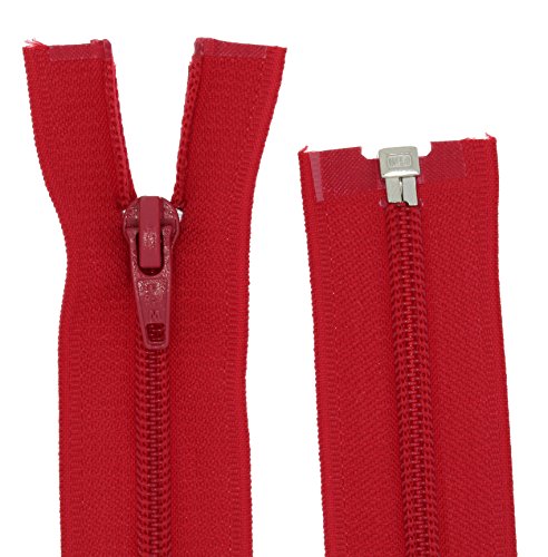 FIM Reißverschluss Kunststoff Spirale Nr.5 Teilbar für Jacken Farbe: 10 - rot(148), 80cm lang von FIM