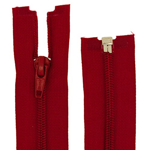 FIM Reißverschluss Kunststoff Spirale Nr.5 Teilbar für Jacken Farbe: 11 - dunkelrot(163), 45cm lang von FIM