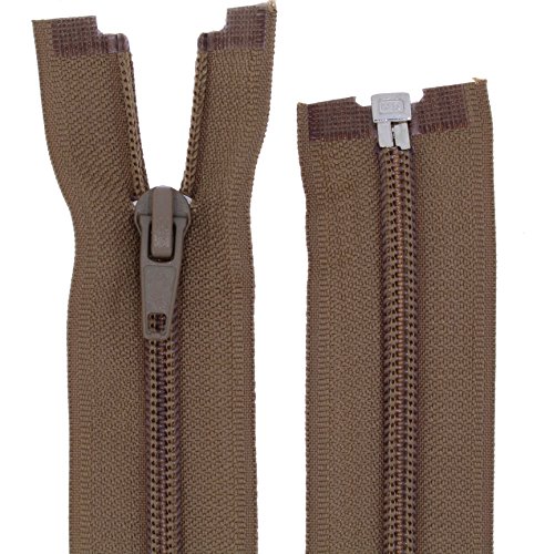 FIM Reißverschluss Kunststoff Spirale Nr.5 Teilbar für Jacken Farbe: 23 - dunkelbeige(296), 100cm lang von FIM