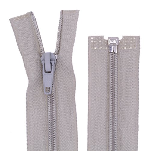 FIM Reißverschluss Kunststoff Spirale Nr.5 Teilbar für Jacken Farbe: 29 - hellgrau(310), 65cm lang von FIM