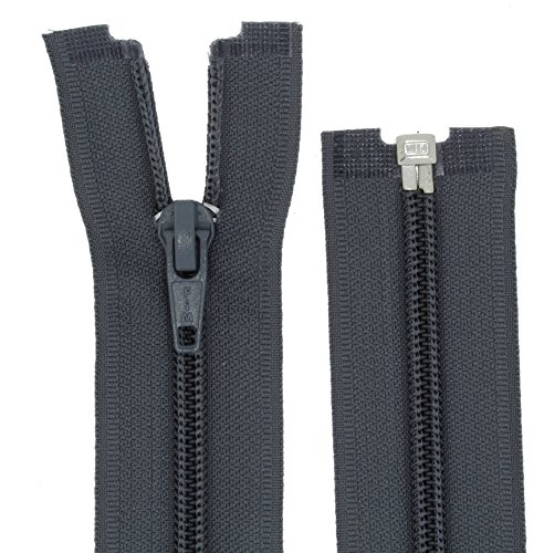 FIM Reißverschluss Kunststoff Spirale Nr.5 Teilbar für Jacken Farbe: 31 - dunkelgrau(312), 95cm lang von FIM
