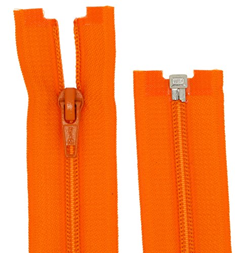 FIM Reißverschluss Kunststoff Spirale Nr.5 Teilbar für Jacken Farbe: 7 - orange(157), 75cm lang von FIM