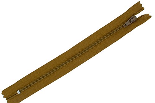 FIM Reißverschluss Nylon feine Spirale Nr.3 Nicht teilbar für Hosen usw. Farbe: 23 - Dunkelbeige(296), 18cm lang von FIM