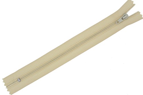 FIM Reißverschluss Nylon feine Spirale Nr.3 nicht teilbar für Hosen usw. Farbe: 4 - hellbeige(307), 40cm lang von FIM