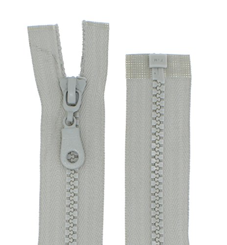 FIM Reißverschluss Plastik Zähne Nr.5 mittelgrob Teilbar für Jacken Farbe: 29 - hellgrau(310), 75cm lang von FIM
