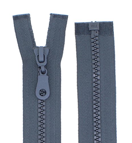 FIM Reißverschluss Plastik Zähne Nr.5 mittelgrob Teilbar für Jacken Farbe: 30 - Mittelgrau(319), 35cm lang von FIM