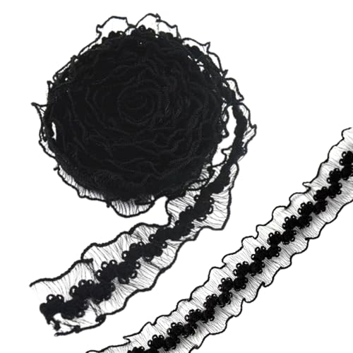 FIMWOLZ 20M Spitzenband Vintage Fischschnurspitze Spitzenborte Baumwolle Dekoband Zierband für Hochzeit Deko DIY Nähen (2cm) (Schwarz) von FIMWOLZ