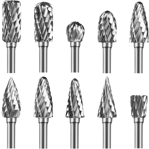 FindBuyTool Hartmetall Frässtifte Set, Schaftdurchmesser 3mm, für Aluminium, passend die Holzbearbeitung, Bohren, Aluminiumarbeiten, Gravieren, Polieren,10 Stück FindBuyTool Hartmetall Frässtifte Set, Schaftdurchmesser 3mm, für Aluminium, passend die Holzbearbeitung, Bohren, Aluminiumarbeiten, Gravieren, Polieren,10 Stück von FIND BUY TOOL