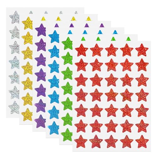 FINDAT 6 Farben Glitzer Sterne Aufkleber 25mm Holografische Funkelnde Selbstklebende Etiketten Wasserfest & Beschreibbar für Kinder Scrapbooking Belohnungs Dekoration 420 Stück FINDAT 6 Farben Glitzer Sterne Aufkleber 25mm Holografische Funkelnde Selbstklebende Etiketten Wasserfest & Beschreibbar für Kinder Scrapbooking Belohnungs Dekoration 420 Stück von FINDAT