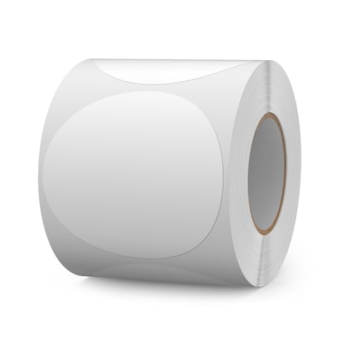 FINDAT Weiß Selbstklebend Etiketten 76 mm Rund Vinyl Rolle Wasserdichte Klebeetiketten Universal Aufkleber für Büro DIY Umzug Lagerregale 500 Stück FINDAT Weiß Selbstklebend Etiketten 76 mm Rund Vinyl Rolle Wasserdichte Klebeetiketten Universal Aufkleber für Büro DIY Umzug Lagerregale 500 Stück von FINDAT