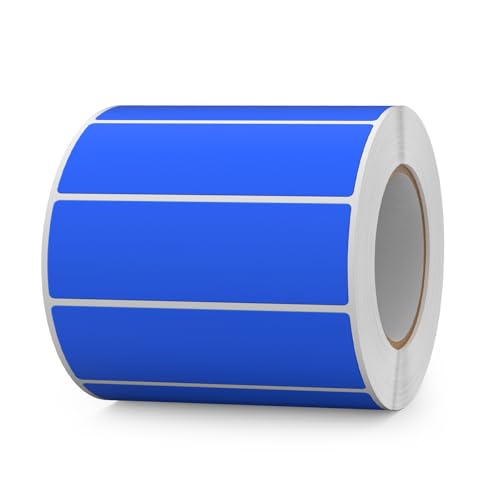 FINDAT Blau Selbstklebend Etiketten 76 × 25 mm Rechteckig Vinyl Rolle Wasserdichte Klebeetiketten Universal Aufkleber für Büro DIY Umzug Lagerregale 1000 Stück von FINDAT